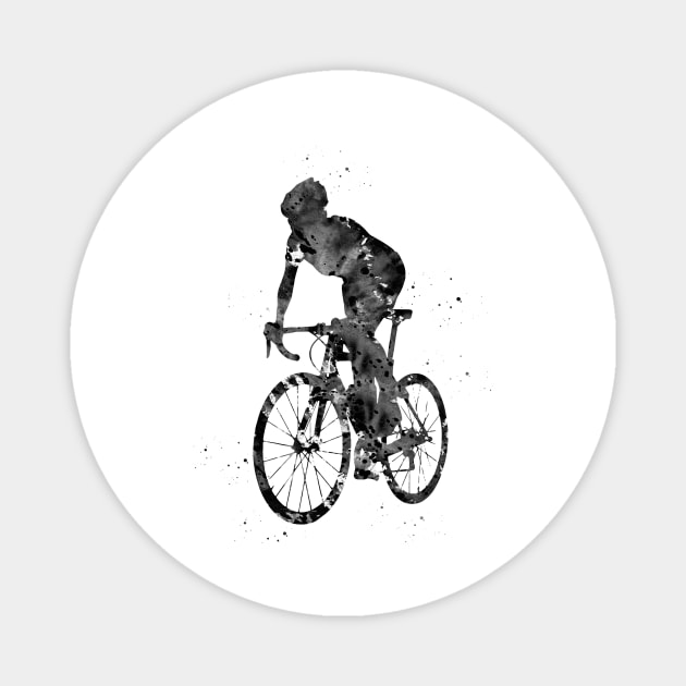 Cyclist sprinting Magnet by erzebeth